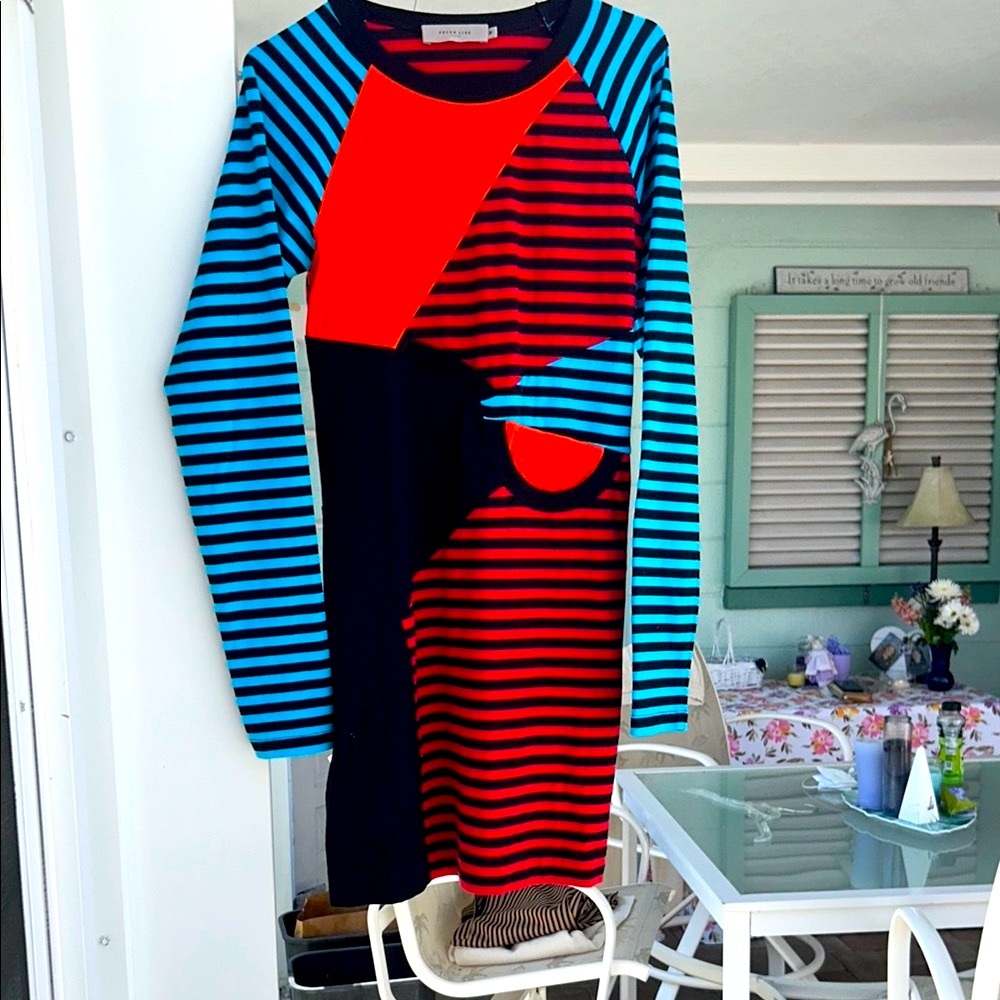 Preen Line Colorful Striped Long Sleeve Dress size M 
(Runs small)